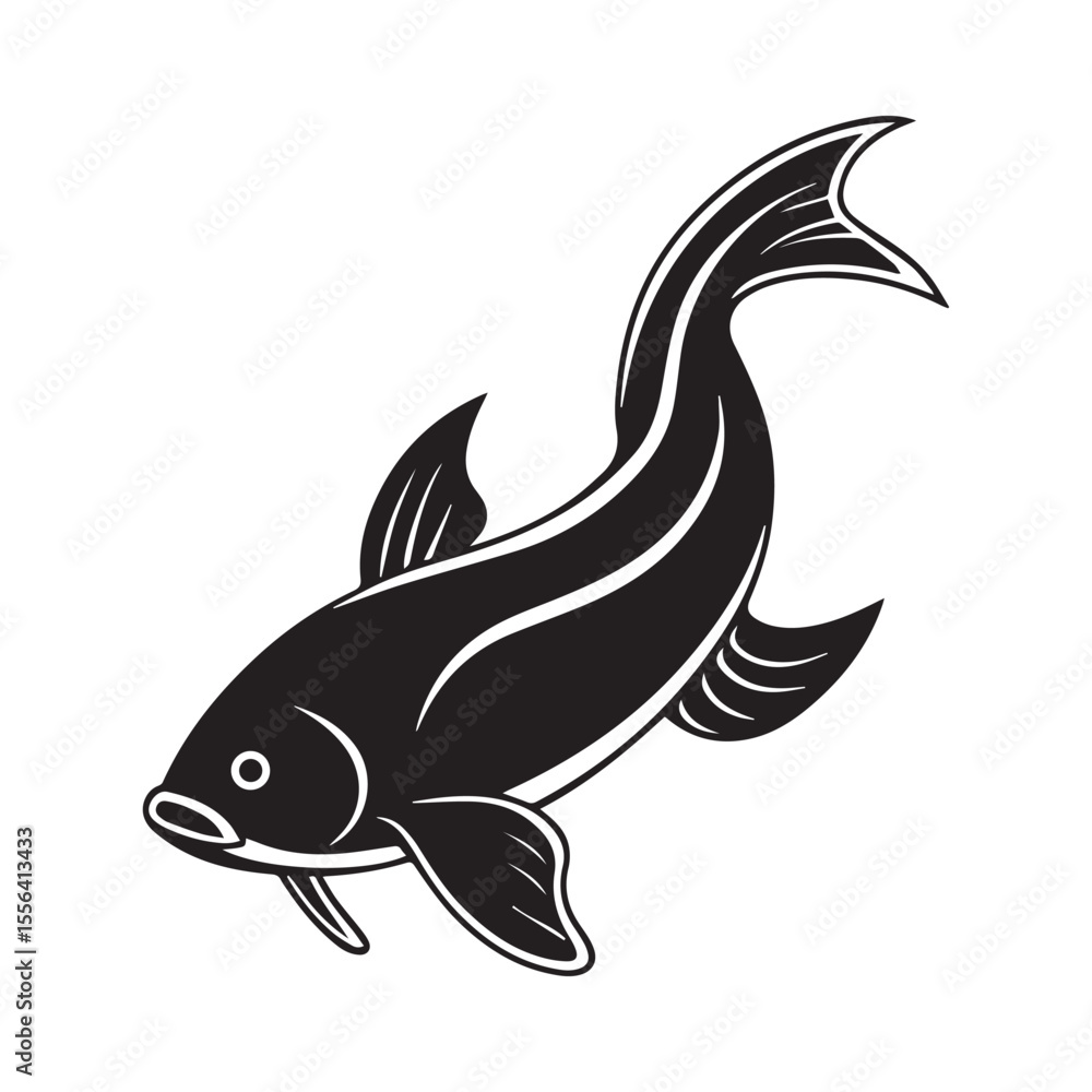 Obraz premium catfish vector illustration