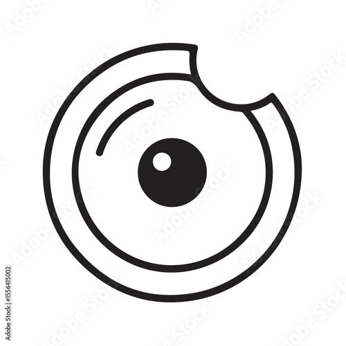 Black and White Circular Icon Camera Lens Design