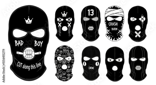 Collection of Stylish Balaclava Designs Vector Illustrations