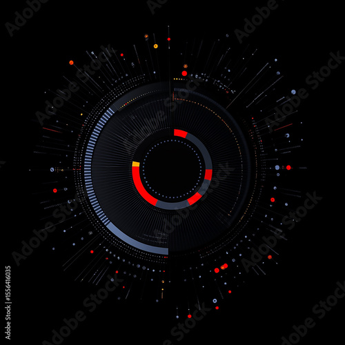 Stunning Circular Abstract Art: Pixelated Cosmic Design