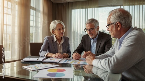 Business Professionals Collaborate in a Modern Office During a Strategic Meeting to Discuss Project Updates and Data Analysis