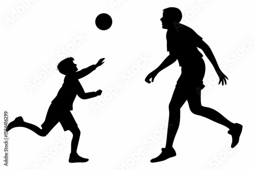 playing football a man sihouette black vector