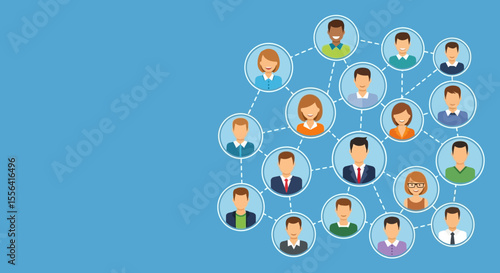 Global Network Diverse People Connected Through Social Media and Communication