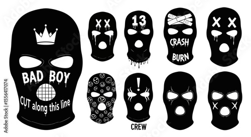 Collection of Stylish Balaclava Designs Vector Illustrations
