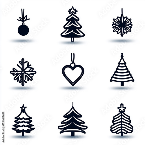 Pixel Art Christmas Icons: Ornaments, Trees & Snowflake Designs for Festive Projects