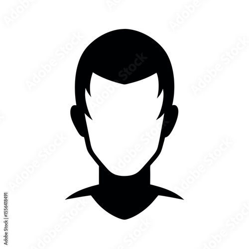 forehead part face silhouette black vector art