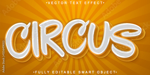  Fun Colorful Circus Carnival Style Playful Show Design Vector Fully Editable Smart Object Text Effect