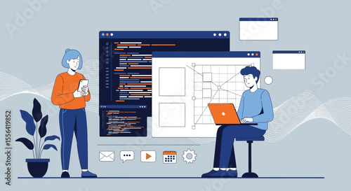 Collaborative Software Development Team Coding, Design, and Project Management