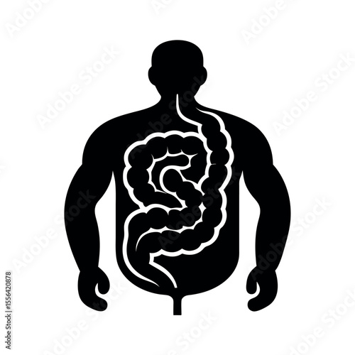 digestive tract intestines silhouette anatomy black
