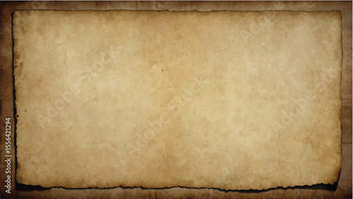 A textured, aged parchment sheet on a grunge wooden background, perfect for a vintage design