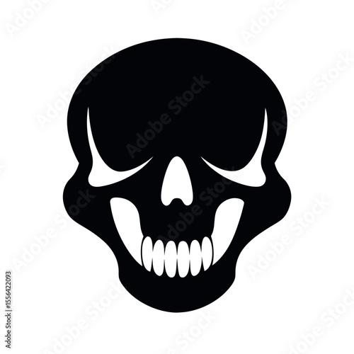 human mandible black vector silhouette illustration