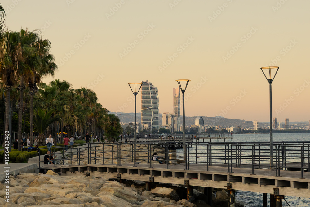 Fototapeta premium The pier - molos area at Limassol