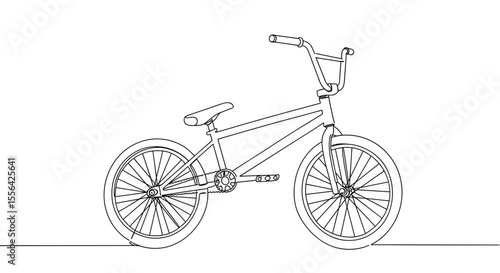 Outline of a BMX bike on a white background