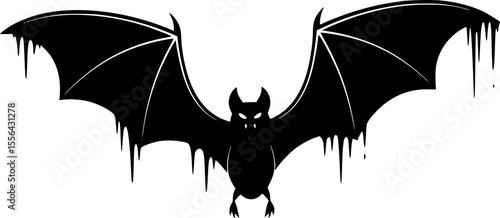Spooky Halloween bat silhouette vector for eerie designs

