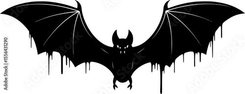 Spooky Halloween bat silhouette vector for eerie designs
