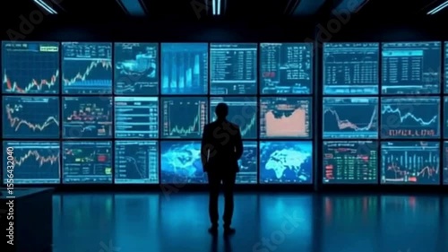 Montage of business professionals using screens and digital devices in modern office settings