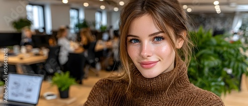 Young woman in modern office