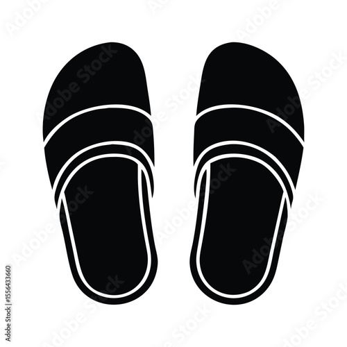 black and white sneakers silhouette icon illustration on white background