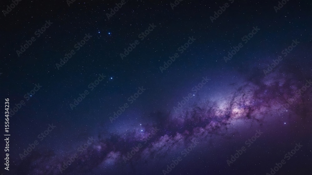 Obraz premium Stunning View of the Milky Way Galaxy Captured in a Clear Night Sky Over a Remote Location With Twinkling Stars and Vibrant Cosmic Colors