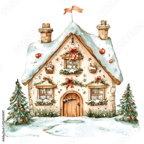Advent Calendar, watercolor drawing vector, isolated on a white background.