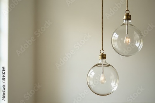A pair of light bulbs suspended from a ceiling, used for decorative or practical lighting..New Year 2026.