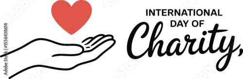 International Day of Charity Illustration with Colorful Hands Bordering the Text Promoting Generosity Kindness and Support for Charitable