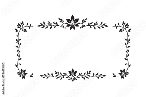 Floral Decorative Frame Silhouette