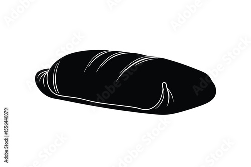 Sleeping bag rolled up for camping trip vector art illustration