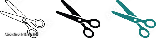 Scissors vector illustration set for cutting and crafting design elements in various styles and colors editable stock vector illustration