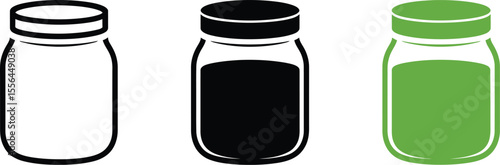 Vector jars illustration set for canning and food storage graphic design elements and icons concept editable stock vector illustration