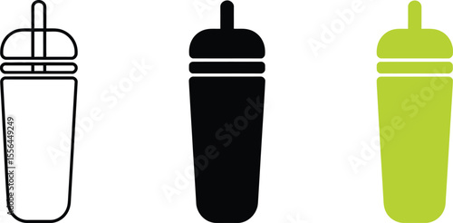Vector reusable cup icon set illustration for drink container design and graphic resources elements editable stock vector illustration