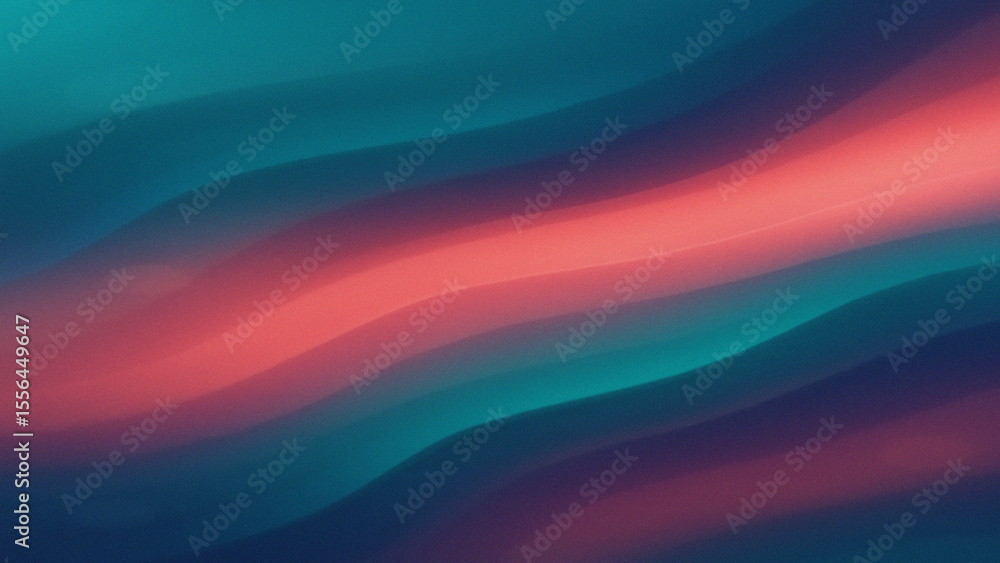 Obraz premium Gentle waves of crimson and teal flow across the canvas, evoking a sense of fluid motion, balance, and calm within a dreamy underwater atmosphere.
