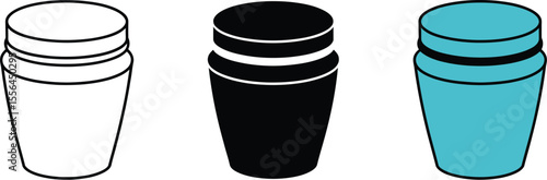 Vector illustration of cosmetic jar mockup set for cream lotion or gel product packaging design 100 char editable stock vector illustration