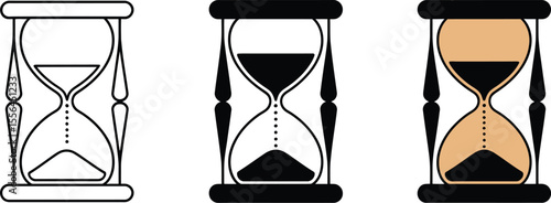 Hourglass sand timer vector illustration time management deadline countdown concept design graphic resource editable stock vector illustration