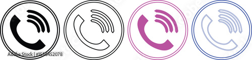Photos Phone call icon, Phone call icon sheet,  Modern phone call icon with handset, mo