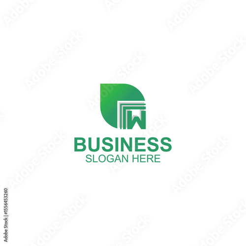 leaf letter w logo design for company or herbal product with creative illustration