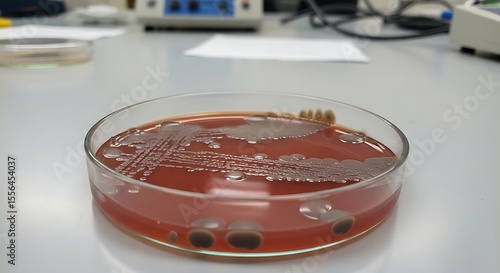 Microbial Growth on Agar Plate A Blurred View