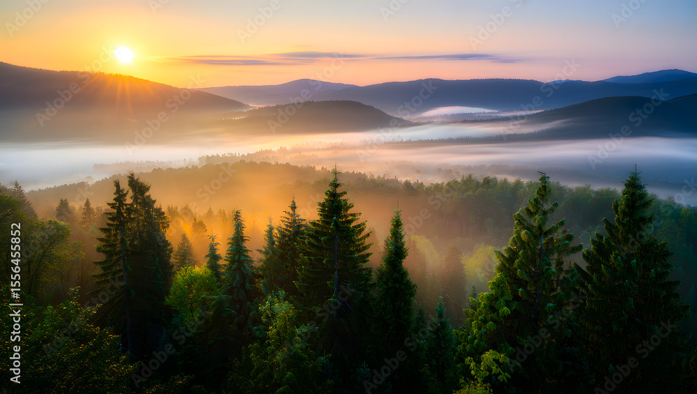 Fototapeta premium sunrise in the mountains