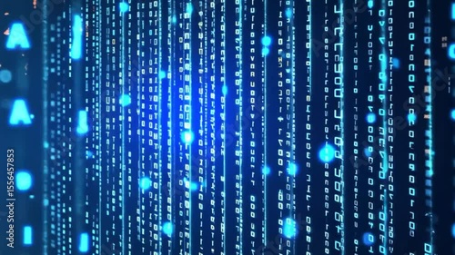 Abstract Digital Rain: Binary Code Cascade