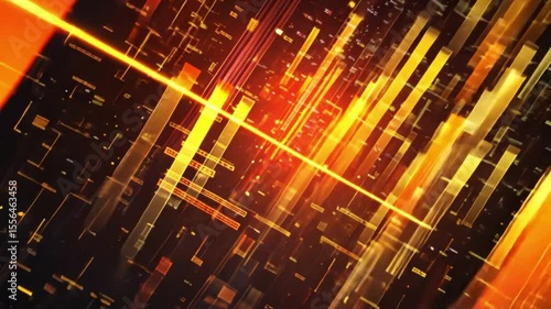 Abstract Digital Art: Orange and Yellow Lines