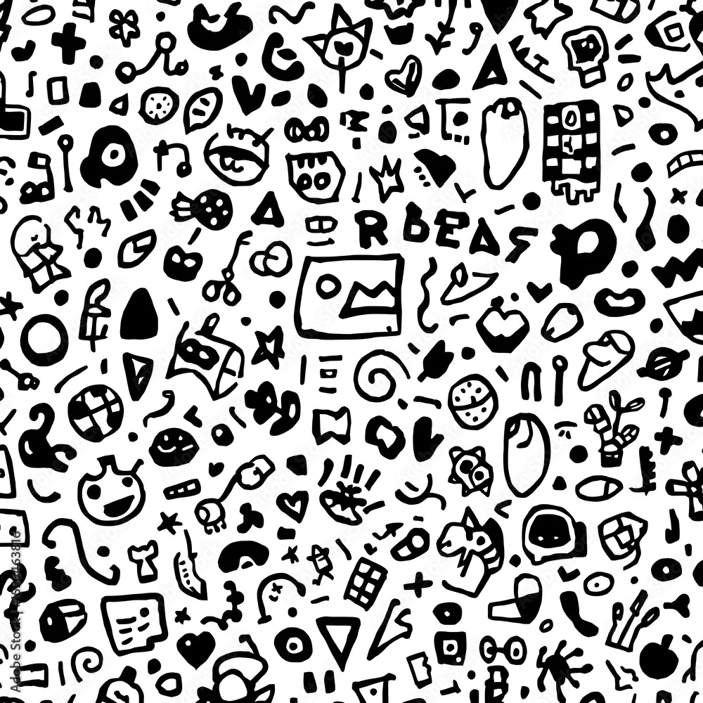 Fototapeta premium seamless pattern with black and white icons