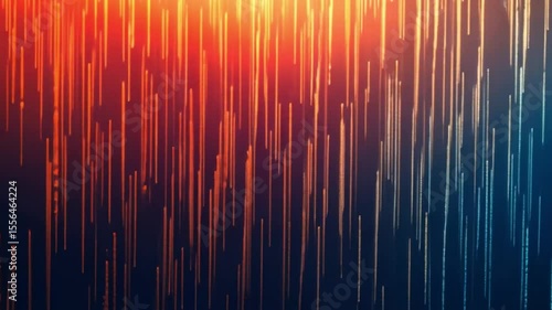 Abstract Digital Rain:  Orange and Blue Hues