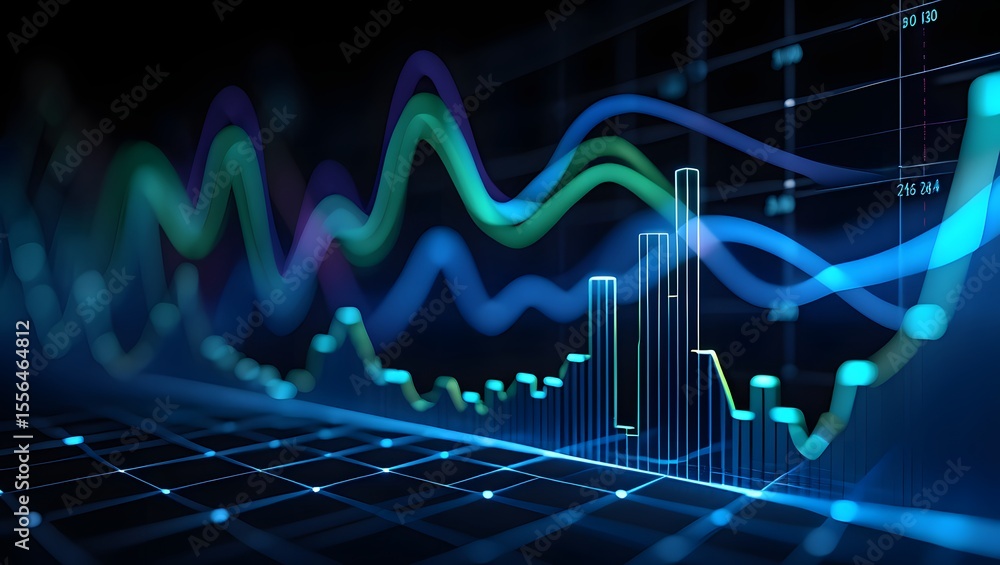 Naklejka premium Trade business analytics graph and financial chart investment. Stock market investment trading graph and crypto currency.