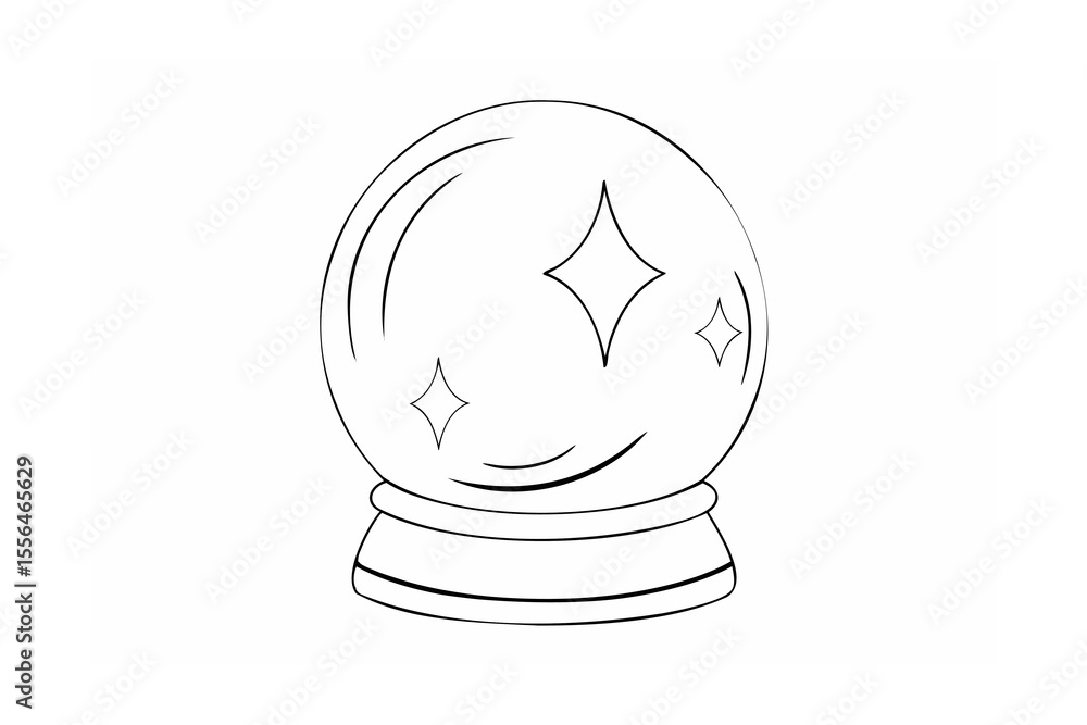 Fototapeta premium Crystal ball with starbursts fortune telling divination