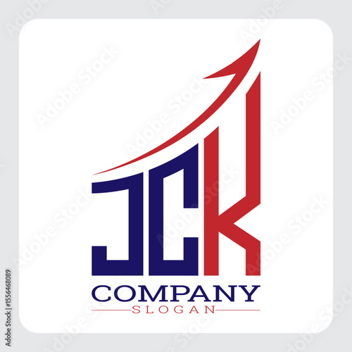 JCK logo design, JCK Company Logo Design Growth vector, JCK Upward Arrow Business Success Logo vector, JCK Corporate Branding Logo, JCK simple and modern logo, JCK business finance logo design, etc.