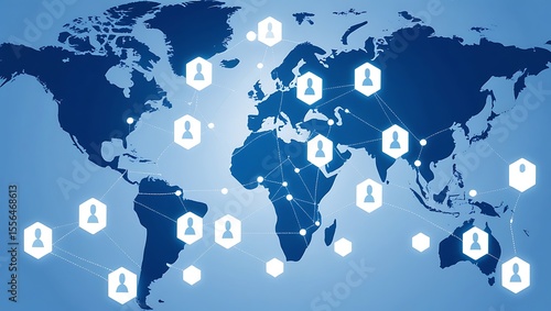 Global User Network: Connecting People Across the World Map