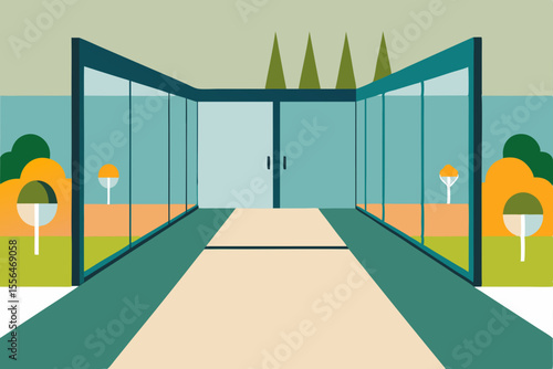 outdoor indoor hybrid with sliding walls and garde 