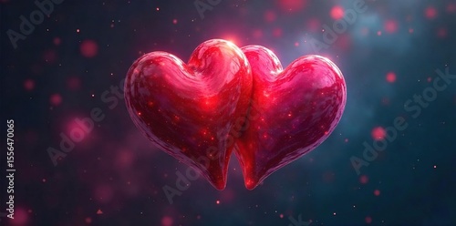 Two intertwined hearts, symbolizing a deep and enduring connection, a bond of souls Perfect for illustrating concepts of love, unity, and spiritual connection , affection, balance, togetherness