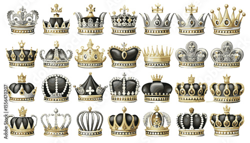 Vector vintage gold royal crown collection label design element illustration
