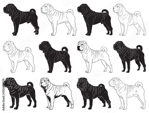 CHINESE SHAR PEI DOG SILHOUETTE